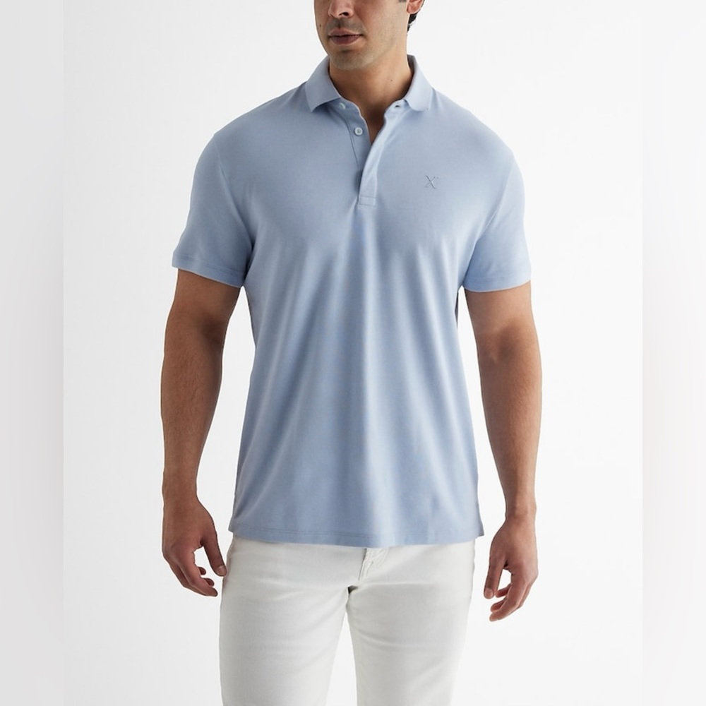 Express | Piqué Polo | Mens | Large | Baby Blue